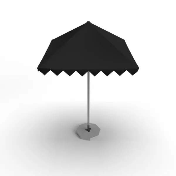 Black Promotional Aluminum Sun Pop Parasol Umbrella Advertising Rending Illustration — Stock Photo, Image