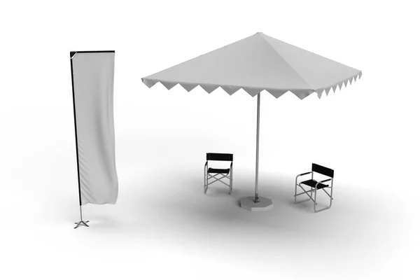 Exhibir Paraguas Parasol Con Dos Directores Presidentes Una Escena Telescópica — Foto de Stock