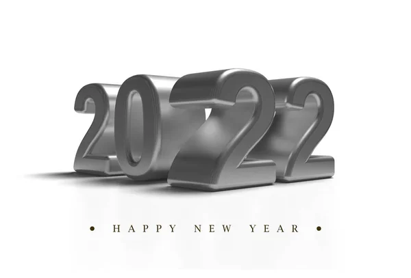 Silver Grey 2022 New Year Render Illustration Isolated White Background — Fotografia de Stock