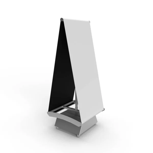 Perspective View Out Door Display Banner Stand Steel Frame Base — Photo