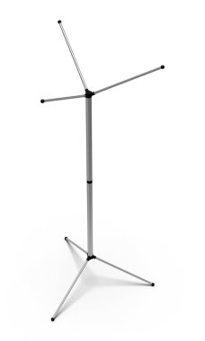 Üç Bayrak Mekanizması 3d görüntüleme beyaz arkaplan, perspektif görünümü izole.