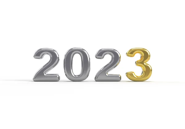 Μεταλλικό Ασήμι 303 Και Χρυσό Για 2023 Ευτυχισμένη Παραμονή 2022 — Φωτογραφία Αρχείου