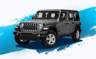 araba sanatı 3d 4x4 vektör şablonu element işareti logo şablonu vektör grafik tasarım illüstrasyonu
