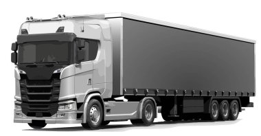 Front side view. Vector illustration on a white background. Cargo transportation concept