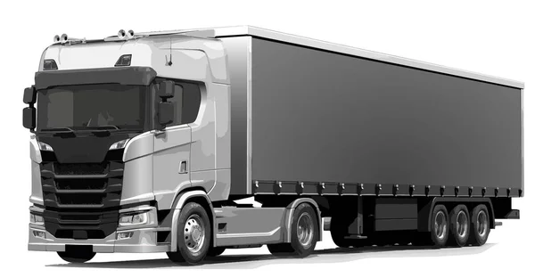 Front Side View Vector Illustration White Background Cargo Transportation Concept — Image vectorielle