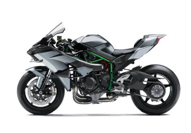 sport power motor racing bike art modern graphic chrome silver black green design art element vector template illustration