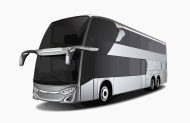 double decker big tour bus vector illustration isolated on white background