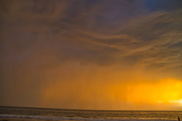 Tormenta Eléctrica Atardecer Carpinteria —  Fotos de Stock