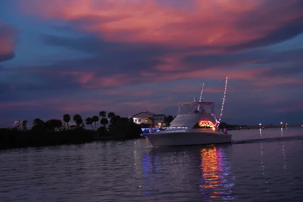 Kerstboot Parade Melbourne Florida — Stockfoto