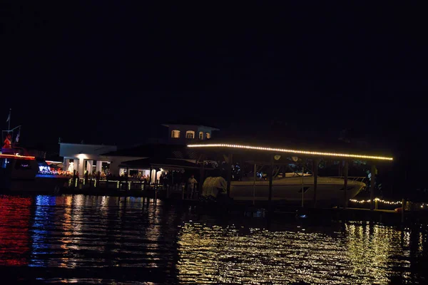 Christmas Boat Parade Melbourne Florida — Stock Photo, Image