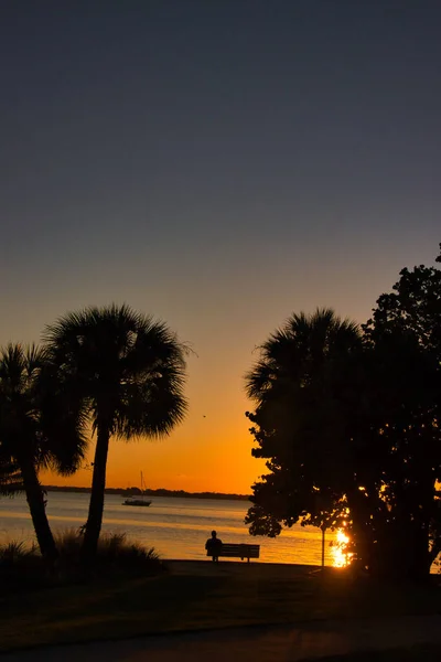 Uitzicht Indische Rivier Inland Waterway Indialantic Florida — Stockfoto