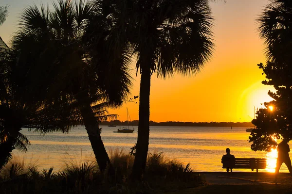 Widok Rzekę Indyjską Śródlądowa Droga Wodna Indialantic Florida — Zdjęcie stockowe