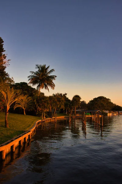 Utsikt Över Den Indiska Floden Inre Vattenvägar Indialantic Florida — Stockfoto