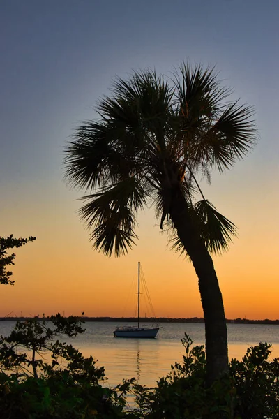 Vista Sul Fiume Indiano Navigazione Interna Nella Florida Indialantica — Foto Stock