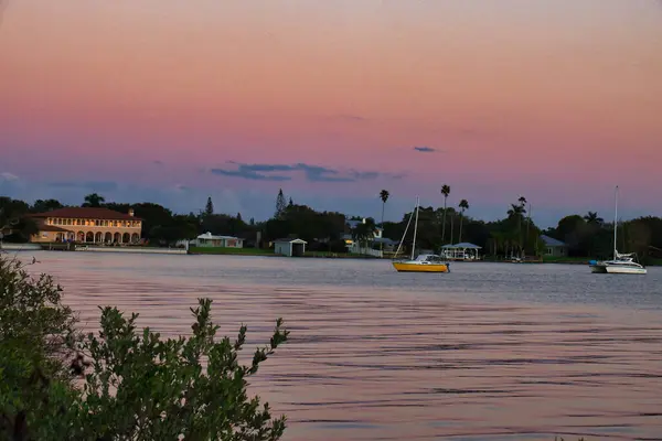 Uitzicht Indische Rivier Inland Waterway Indialantic Florida — Stockfoto