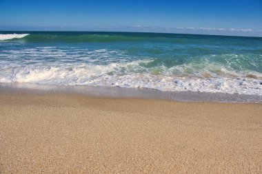 Sebastian Inlet Eyalet Parkı Florida 'daki İspanyol Evi' nde terk edilmiş plajlar.