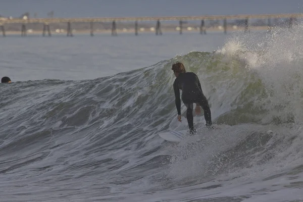 Surfen Wintergolven Bij Rincon Point Californië — Stockfoto