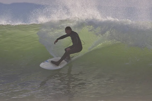 Surfando Ondas Inverno Ponto Rincon Califórnia — Fotografia de Stock