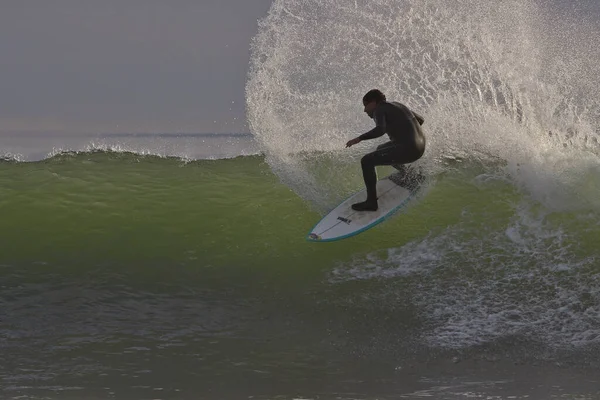 Surfeando Olas Invierno Punto Rincón California —  Fotos de Stock