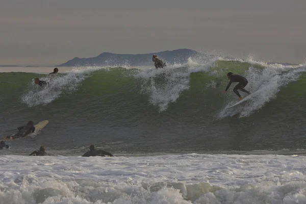 Surfeando Olas Invierno Punto Rincón California —  Fotos de Stock