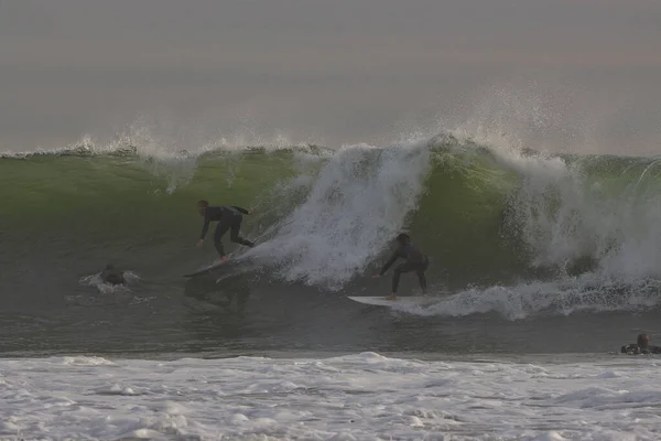 Surfing Winter Waves Rincon Point California — Stock Photo, Image