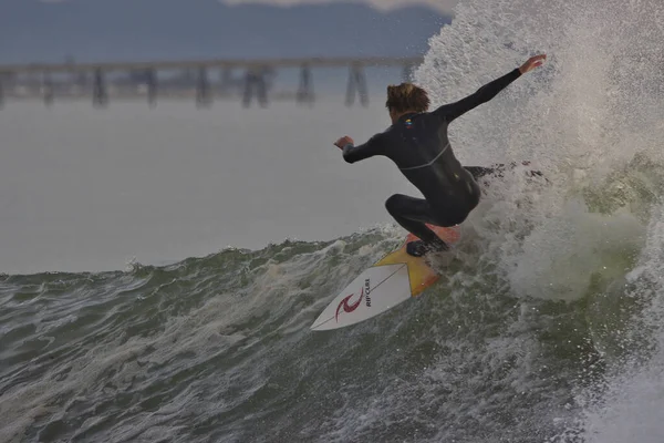 Surfing Winter Waves Rincon Point California — Stock Photo, Image