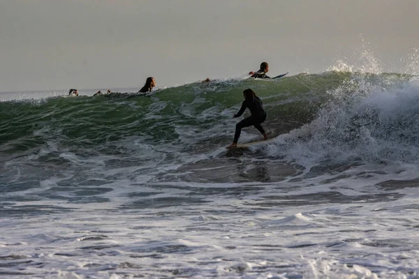Surfování Zimních Vlnách Rincon Point Kalifornii 2022 — Stock fotografie