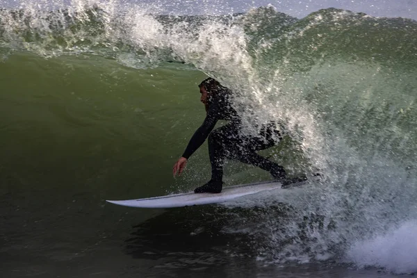 Surfando Ondas Inverno Ponto Rincon Califórnia 2022 — Fotografia de Stock