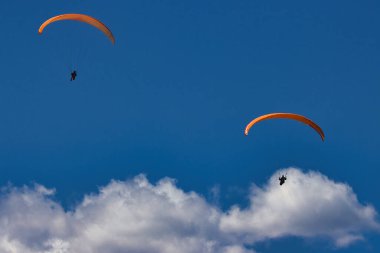 Kaliforniya 'daki Rincon uçurumlarında paragliding
