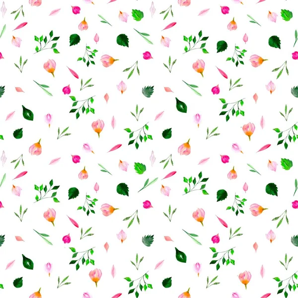 Seamless pattern spring tenderness cute flowers — 图库照片