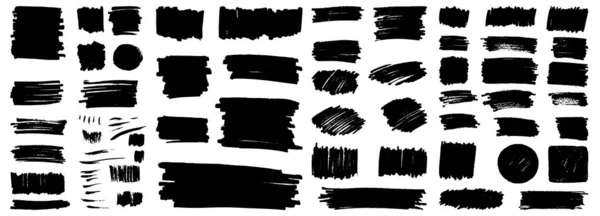Hand Drawn Grungy Text Boxes Frames Quote Backdrop Set Rectangular — Stok Vektör