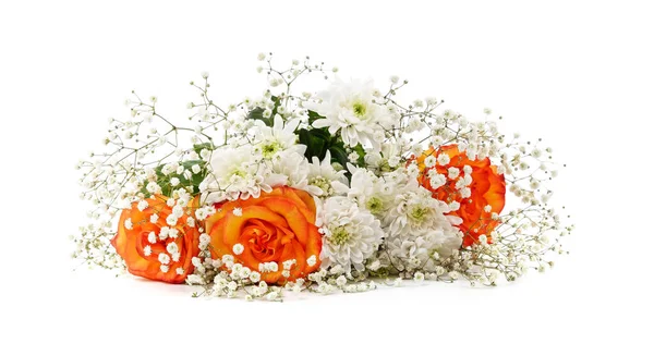 Bukiet Pięknych Kwiatów Białym Tle — Zdjęcie stockowe