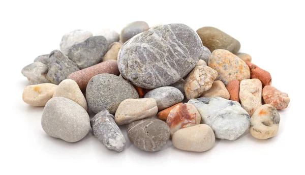 Pile Colorful Stones Isolated White Background — Stock Photo, Image