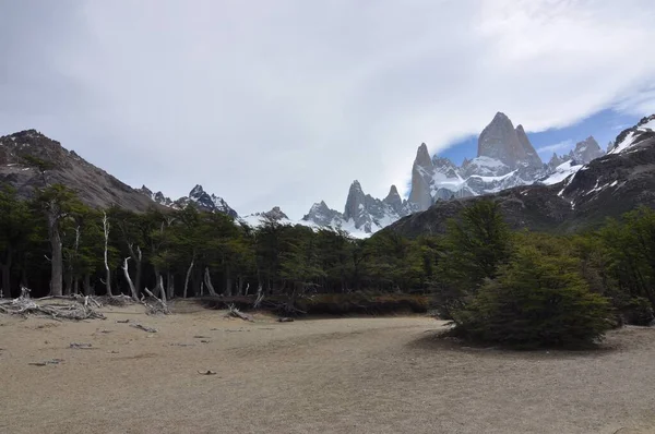 Fitz Roy Mountain Patagonia Border Argentina Chile Located Southern Patagonian — 스톡 사진