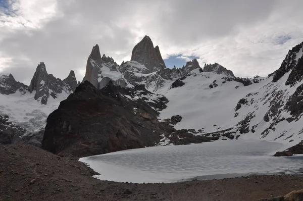 Fitz Roy Mountain Patagonia Border Argentina Chile Located Southern Patagonian — 스톡 사진