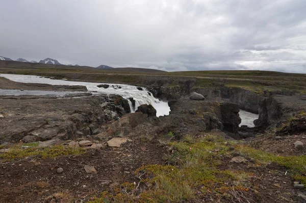 Ijsland Een Vulkanisch Geologisch Actief Gebied Het Oppervlak Bestaat Voornamelijk — Stockfoto