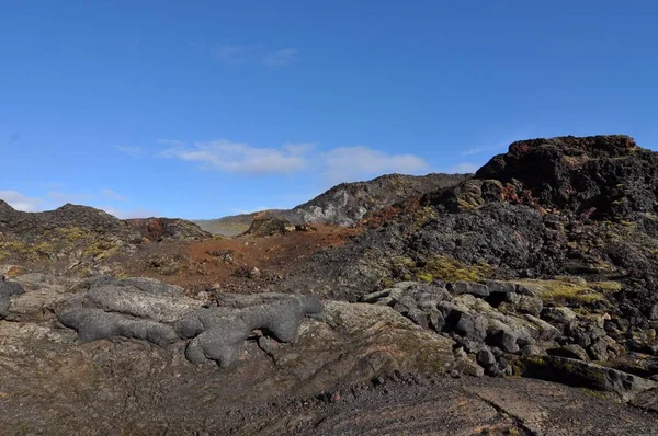 Krafla Lavafelder Das Geothermische Gebiet Von Leirhnjukur Island — Stockfoto