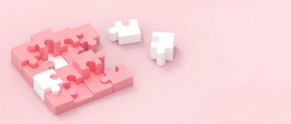 Idea Creativa Business Concept Close Jigsaw Lavoro Squadra Con Obiettivi — Foto Stock