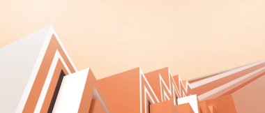 Soyut yaratıcı fikirler. Oklar için iş konsepti Orange-White tasarımı. kopyalama alanı, dijital, afiş, websitesi - 3d Hazırlama