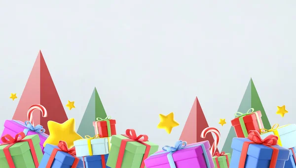Рождество Новый Год Подарочная Коробка Декоративным Праздничным Объектом Ёлкой Праздничным — стоковое фото