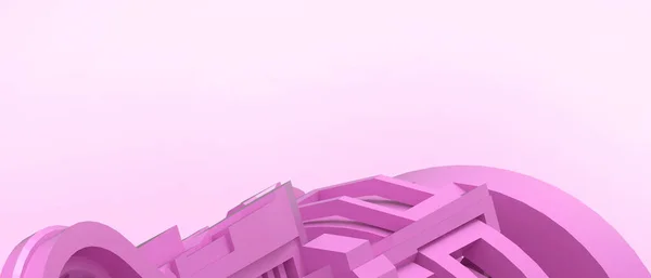 Аннотация Технология Digital Geometric Architecture Banner Business Concepts Pink Копировальное — стоковое фото