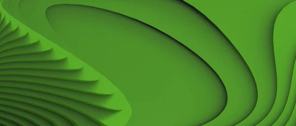 Absztrakt Háttér Geometrikus Alakzat Görbe Banner Digitális Origami Papír Zöld — Stock Fotó