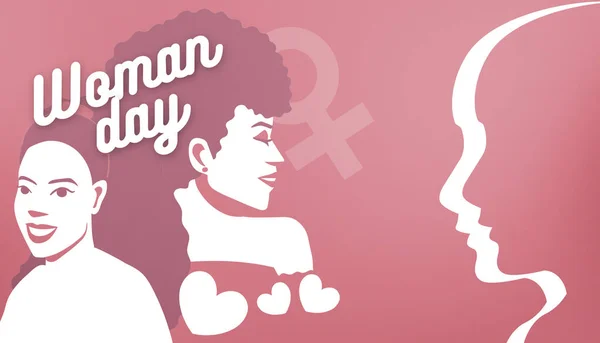 Abstract Achtergrond Internationale Vrouwendag Maart Etniciteit Van Vrouwen Verschillend Met — Stockfoto