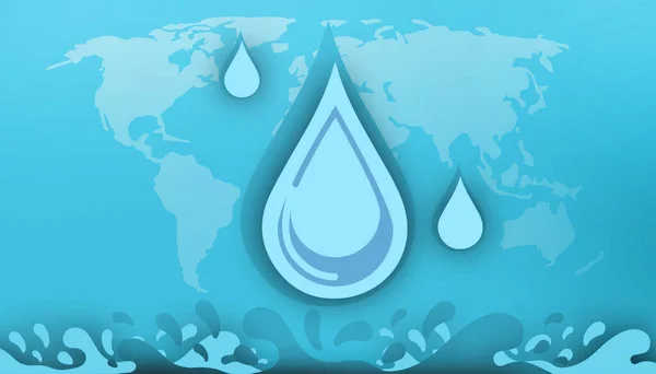 Аннотация Всемирный День Воды Экономное Использование Воды Заботой Воде Голубом — стоковое фото