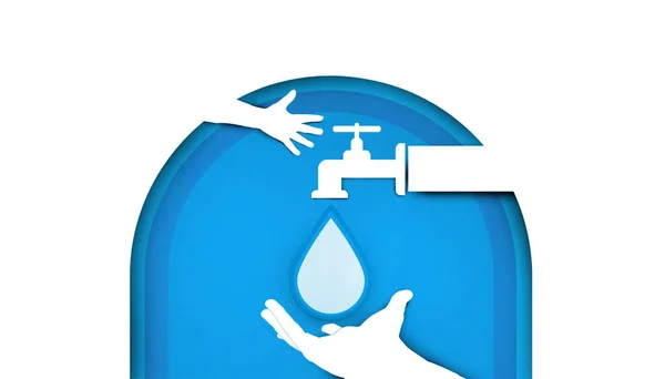 Фон Дизайн Всемирного Дня Воды Баннера Использования Воды Хорошего Качества — стоковое фото