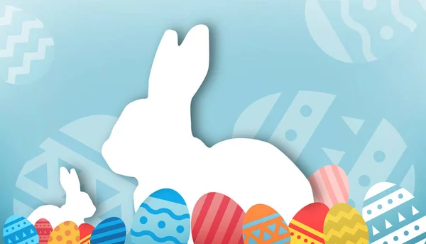 Cartel Pascua Diseño Fondo Para Pancarta Papel Conejo Estilo Corte —  Fotos de Stock