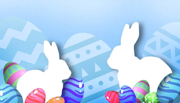 Saludo Pascua Diseño Fondo Para Banner Papel Conejo Estilo Corte —  Fotos de Stock