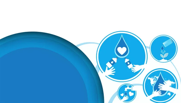 World Water Day Concept Ecology Design Banner Cooperation Saving Water — Foto de Stock