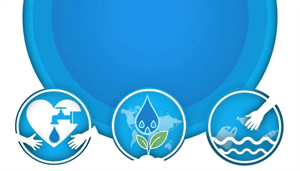 Día Mundial Del Agua Concepto Ecología Diseño Para Pancarta Con —  Fotos de Stock