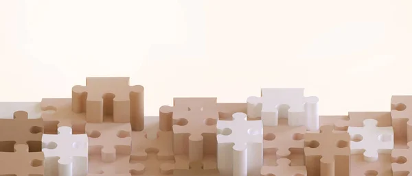 Abstract Background Jigsaw Puzzles Creative Business Idea Internet Connection Development — Φωτογραφία Αρχείου